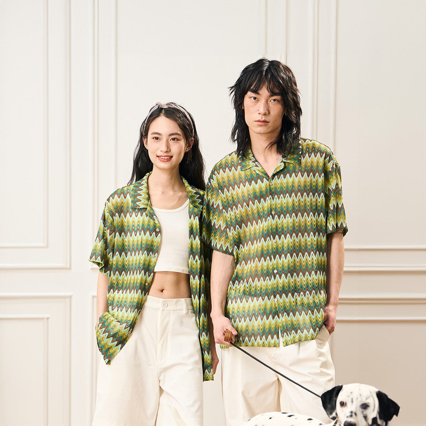 EPIC POETRY Geometric Ripple Knitted Half Shirt Watermelon-Half shirt-S-Free Shipping Leatheretro