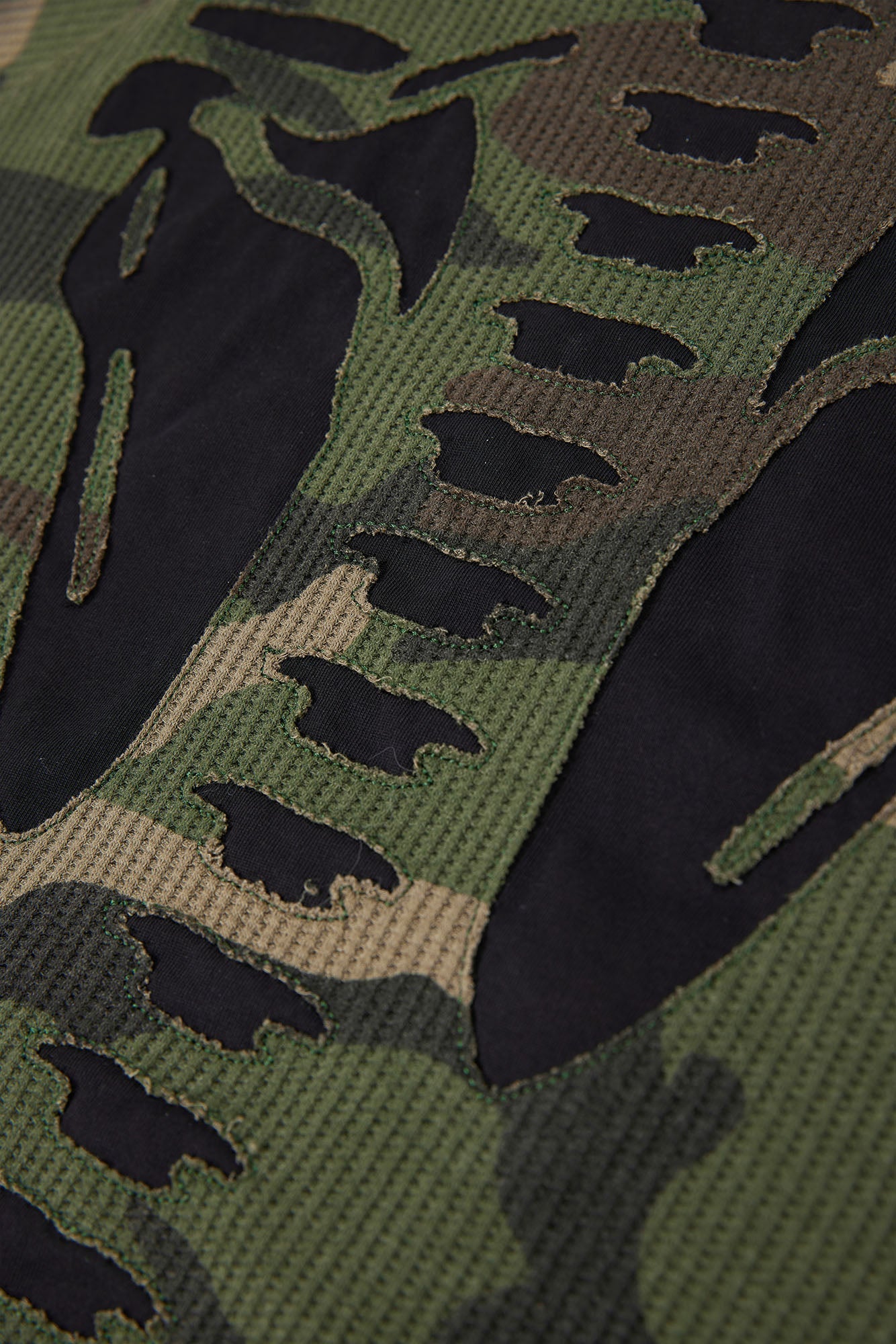 RELABEL Camo Detachable Hood Skeleton Graphic Tee-T Shirt-XS (Preorder)-Free Shipping Leatheretro