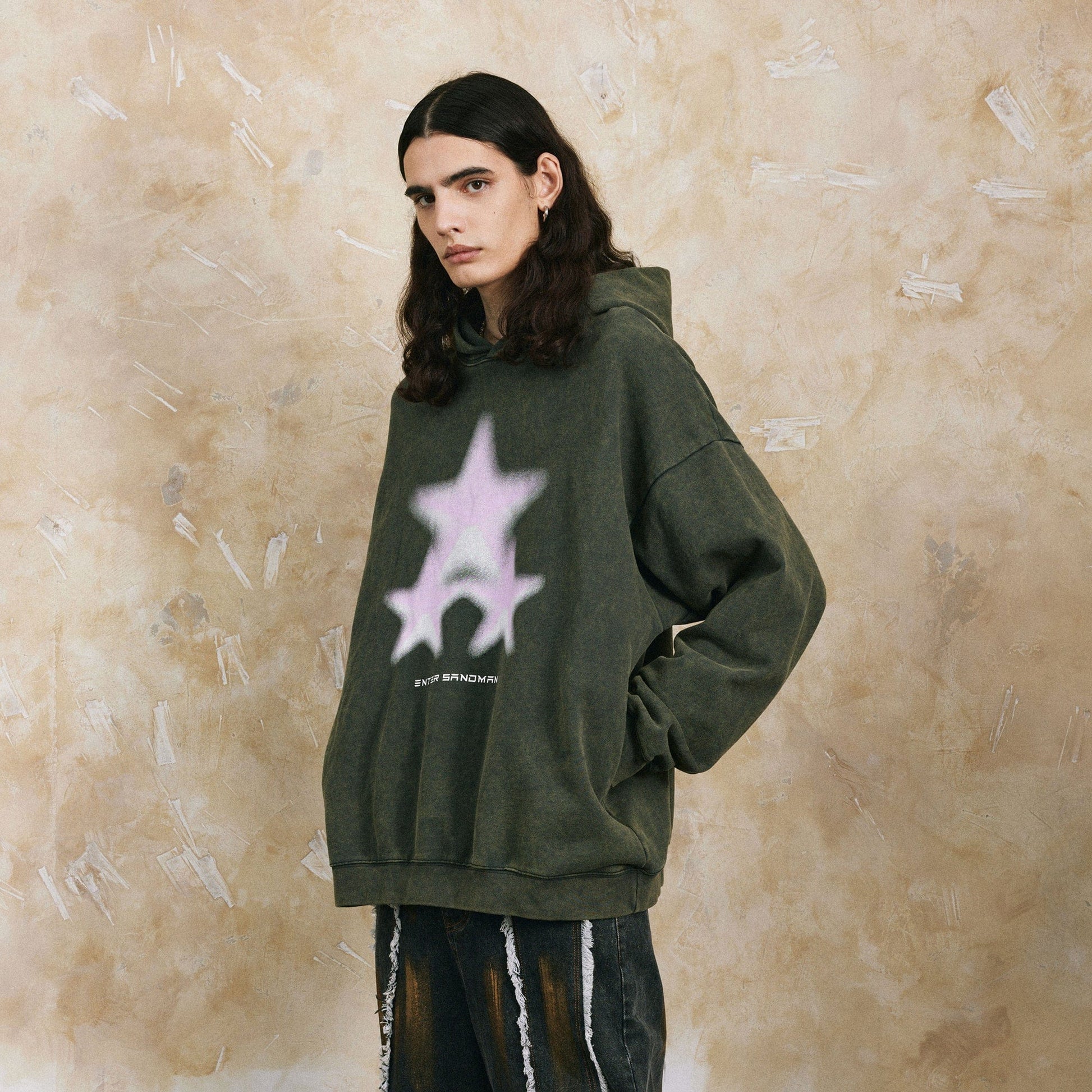 OVDY Soft Stars Faded Hoodie-Hoodie-S-Purple-Free Shipping Leatheretro