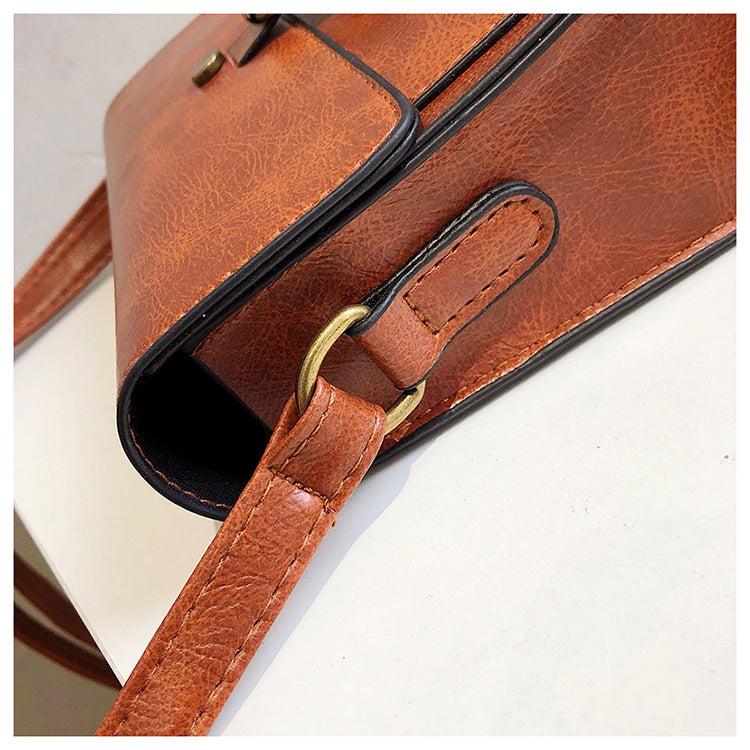 Vintage Women Flap Fashion Casual Leather Shoulder Bags Lady Crossbody Messenger Bag-Handbags-Light Brown-Free Shipping Leatheretro