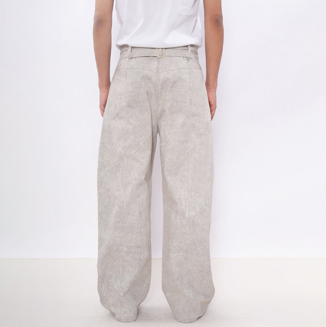 7440 37 1 Cement-Texture Curved-Leg Pants-Pants-S (Preorder)-Free Shipping Leatheretro