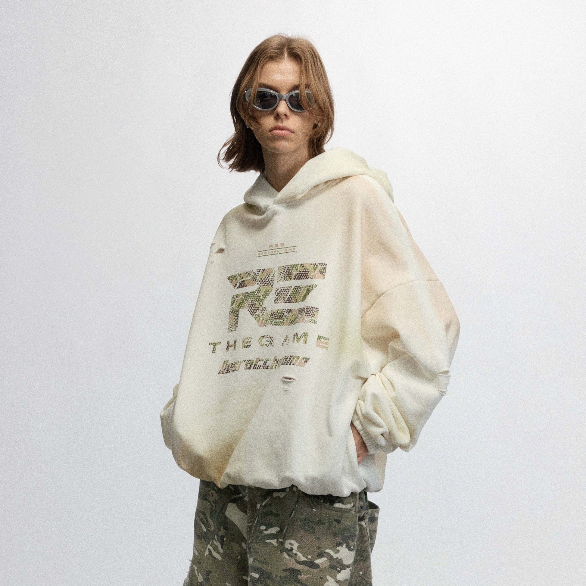 OVDY The Game Distressed Hoodie-Hoodie-S-Grey-Free Shipping Leatheretro
