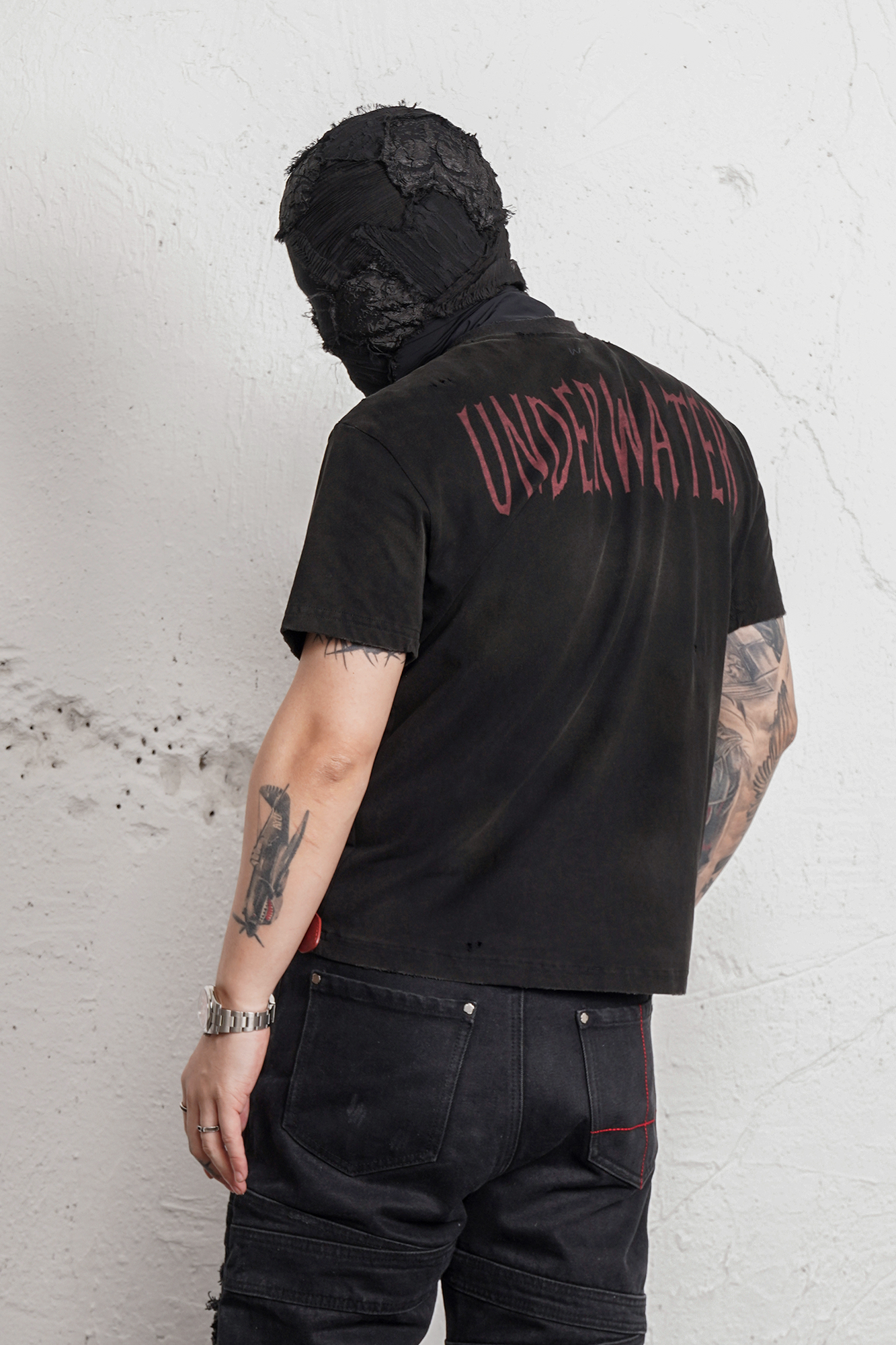 UNDERWATER Washed Distressed Graphic T-Shirt-T Shirt-S-Free Shipping Leatheretro