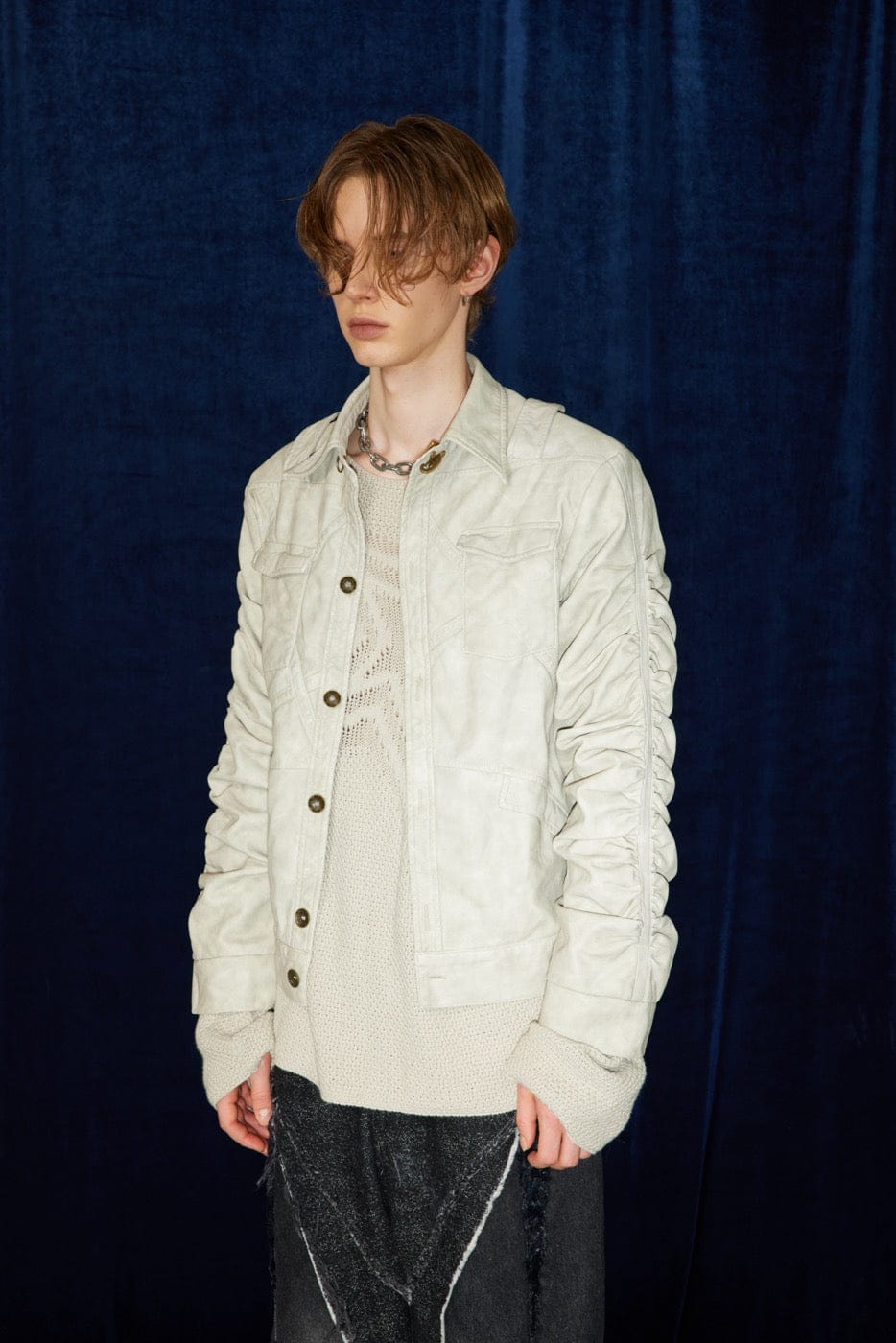 DND4DES Faux Leather Wrinkled Jacket-Jacket-S-Beige-Free Shipping Leatheretro