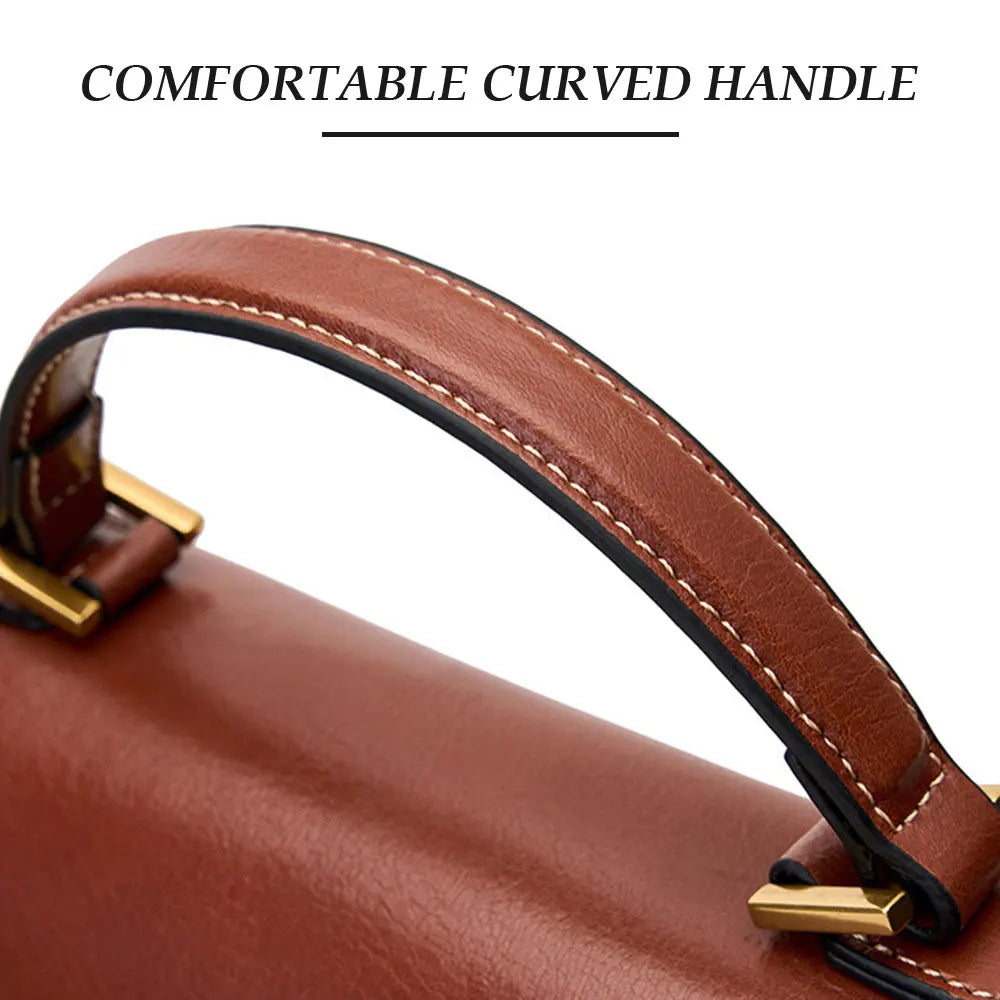 Real Cowhide Crossbody Bag – Retro Designer Small Satchels-Handbags-Dark Green-Free Shipping Leatheretro