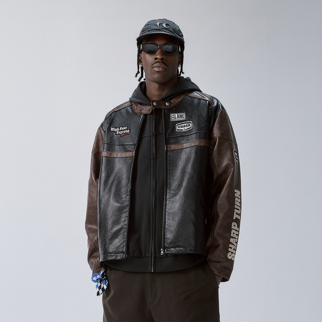 F2CE Retro Embroidered Patch PU Moto Jacket-Jacket-S-Free Shipping Leatheretro