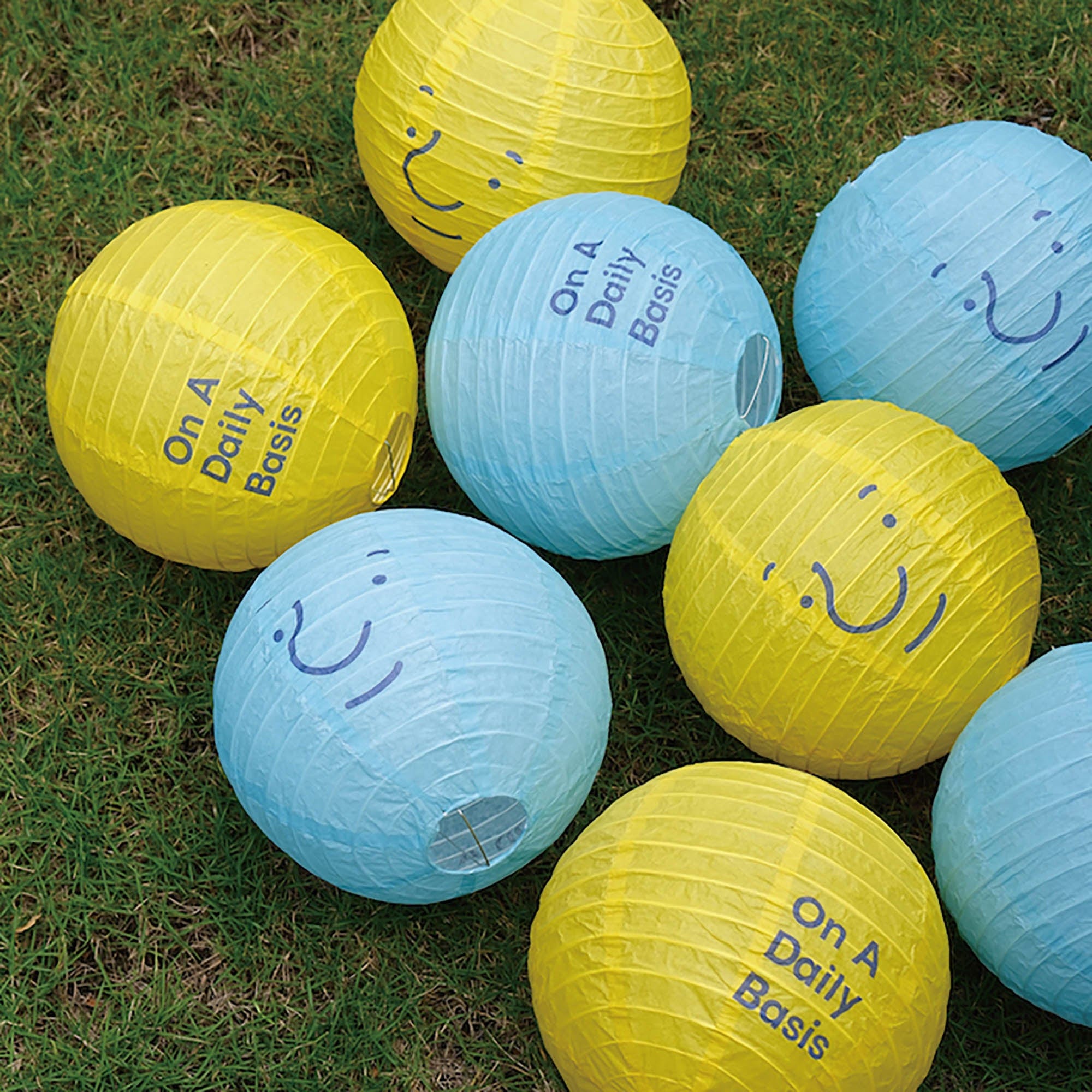 ONADAILYBASIS Smiley Paper Lantern Set-Other Accessories-Two Yellow-Free Shipping Leatheretro