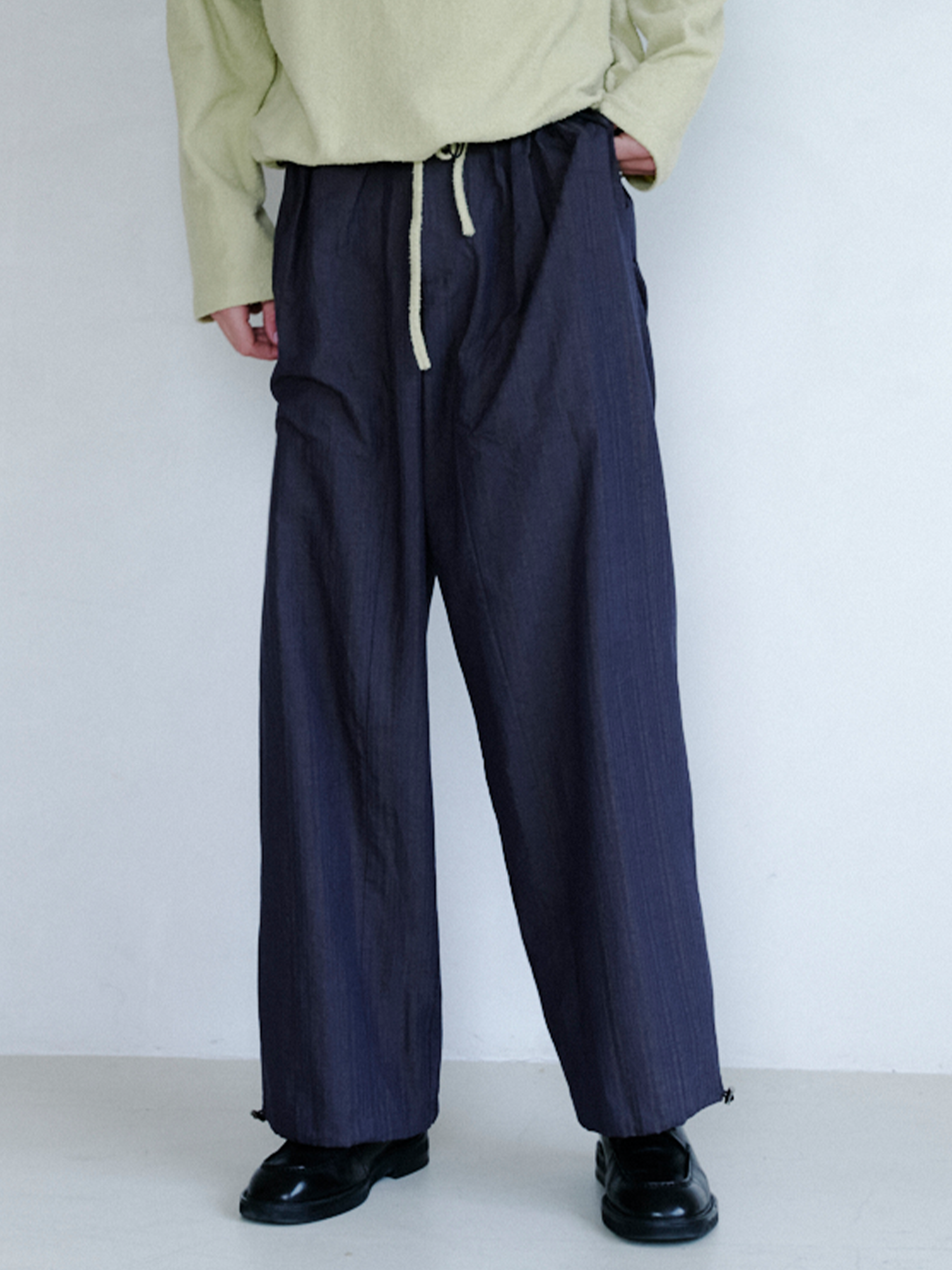 GRAINMUSTARD Drawstring Pleated Straight-Leg Trousers-Pants-XS-Free Shipping Leatheretro