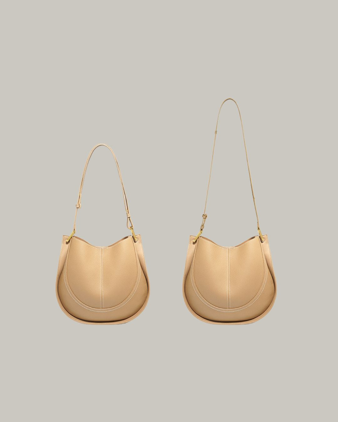 Luxury Soft Leather Crossbody Saddle Bag-Handbags-Beige-Free Shipping Leatheretro