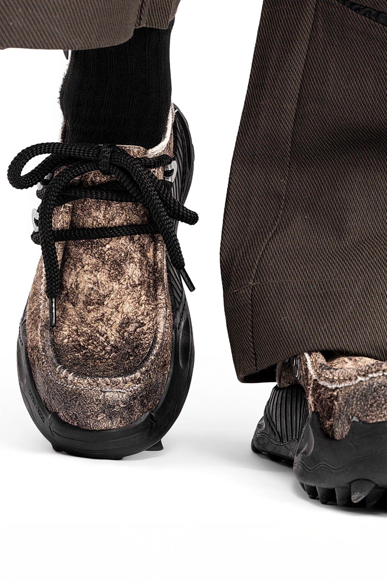 REWRITE Distressed Cowhide Trail Sneakers-Shoes-38.5-Free Shipping Leatheretro