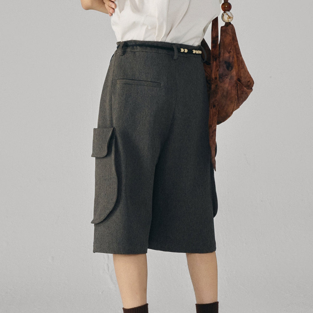 GONGHE REPUB Retro Pleated Multi-Pocket Shorts-Shorts-S-Free Shipping Leatheretro