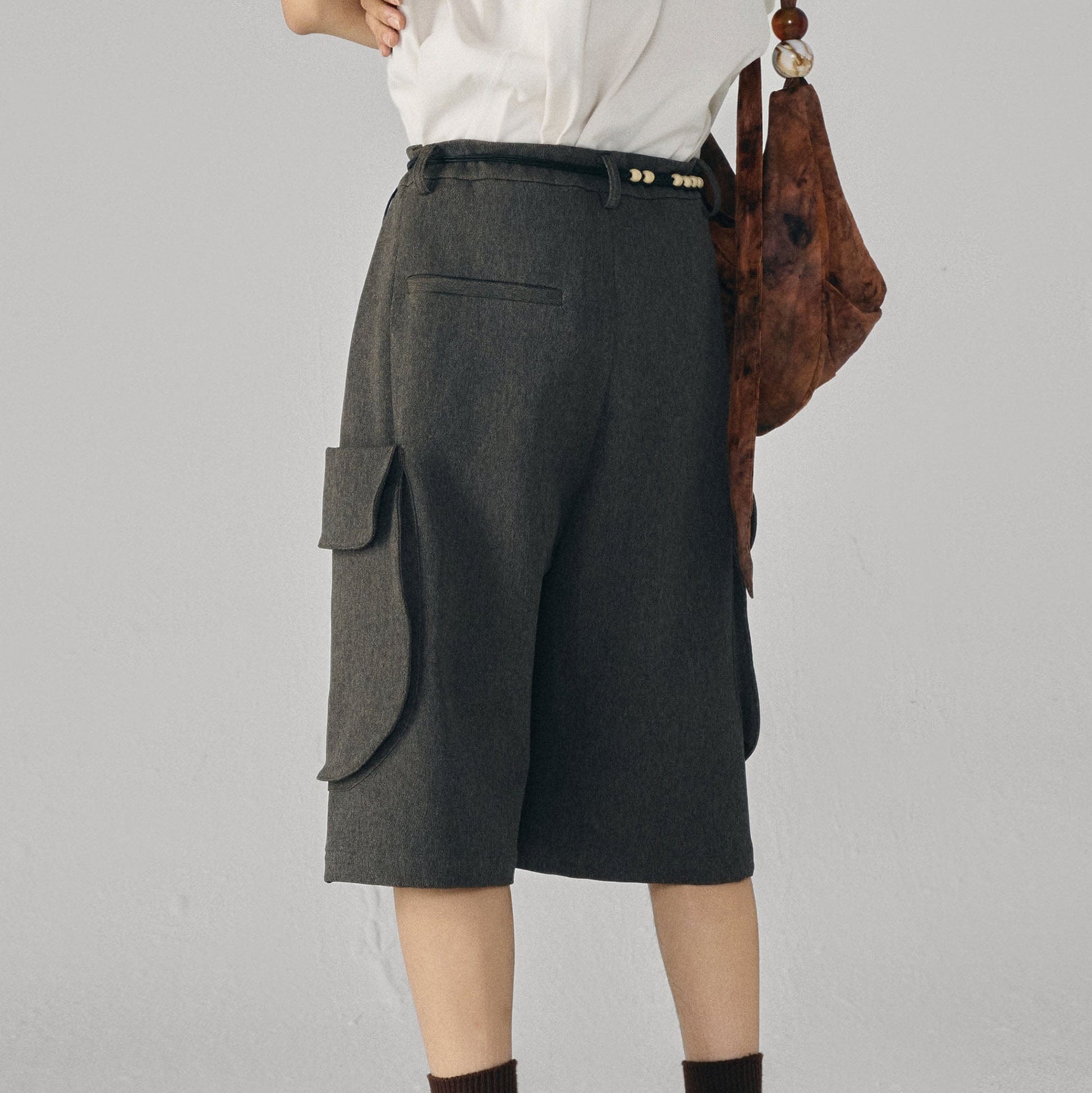 GONGHE REPUB Retro Pleated Multi-Pocket Shorts-Shorts-S-Free Shipping Leatheretro