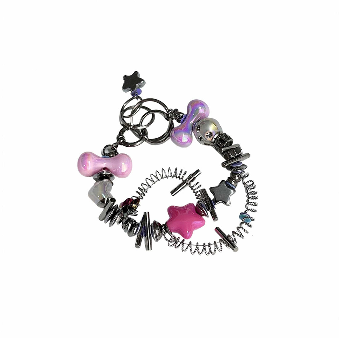 ILLUSORY Time Machine Mixed Beads Charm Bracelet-Bracelet-Regular (7.48¨C10.24 inches£©-Free Shipping Leatheretro