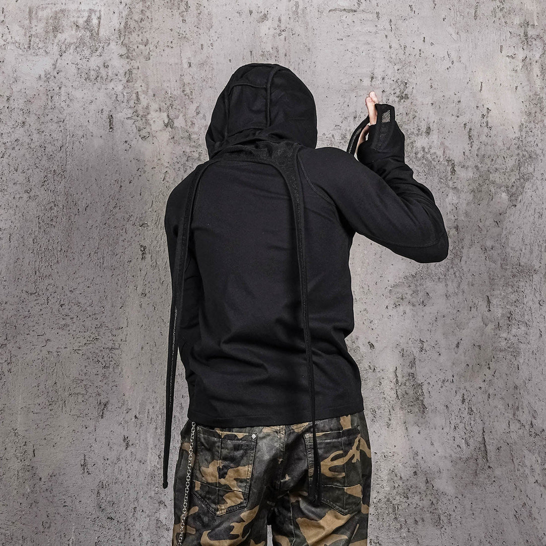 UNDERWATER Cross Embroidered High Neck Long-Sleeve Tee-L/S Tee-S-Free Shipping Leatheretro