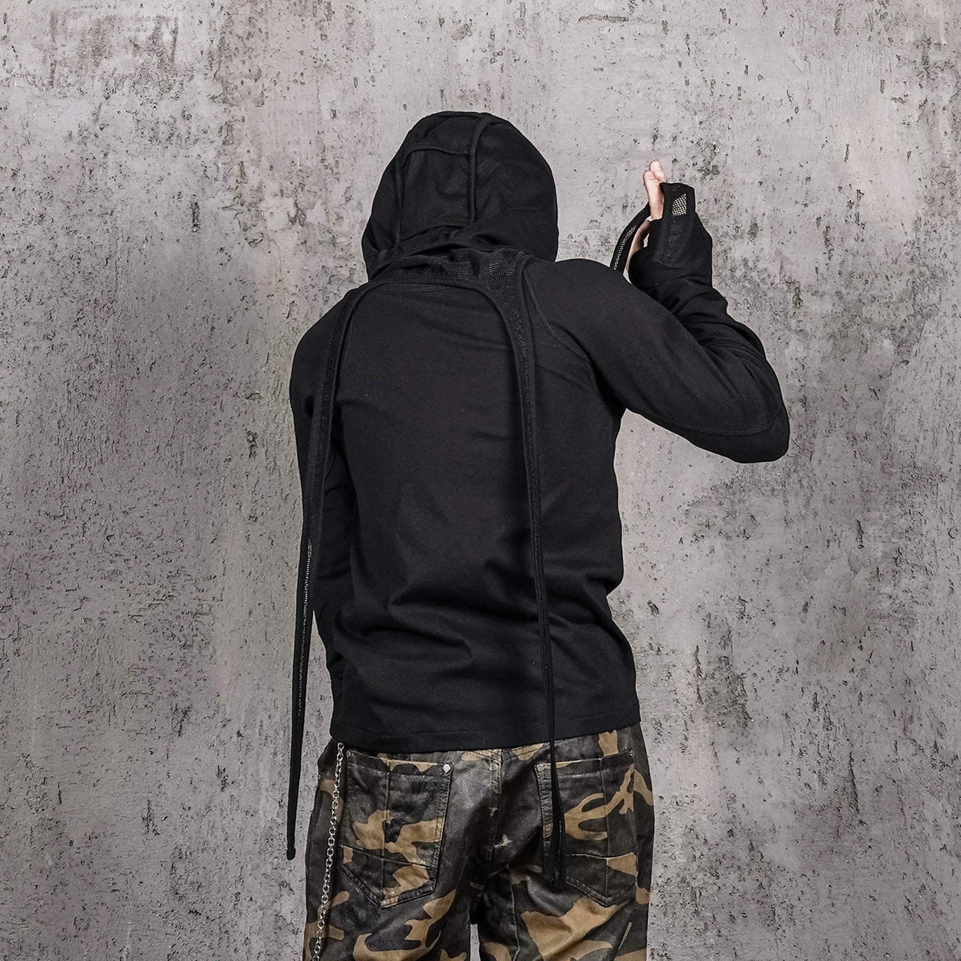 UNDERWATER Cross Embroidered High Neck Long-Sleeve Tee-L/S Tee-S-Free Shipping Leatheretro