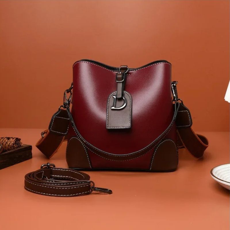 Women's Luxury Travel Bag– Retro Textured Bucket Shoulder & Crossbody Bag-Tote Bag-Brown-Free Shipping Leatheretro