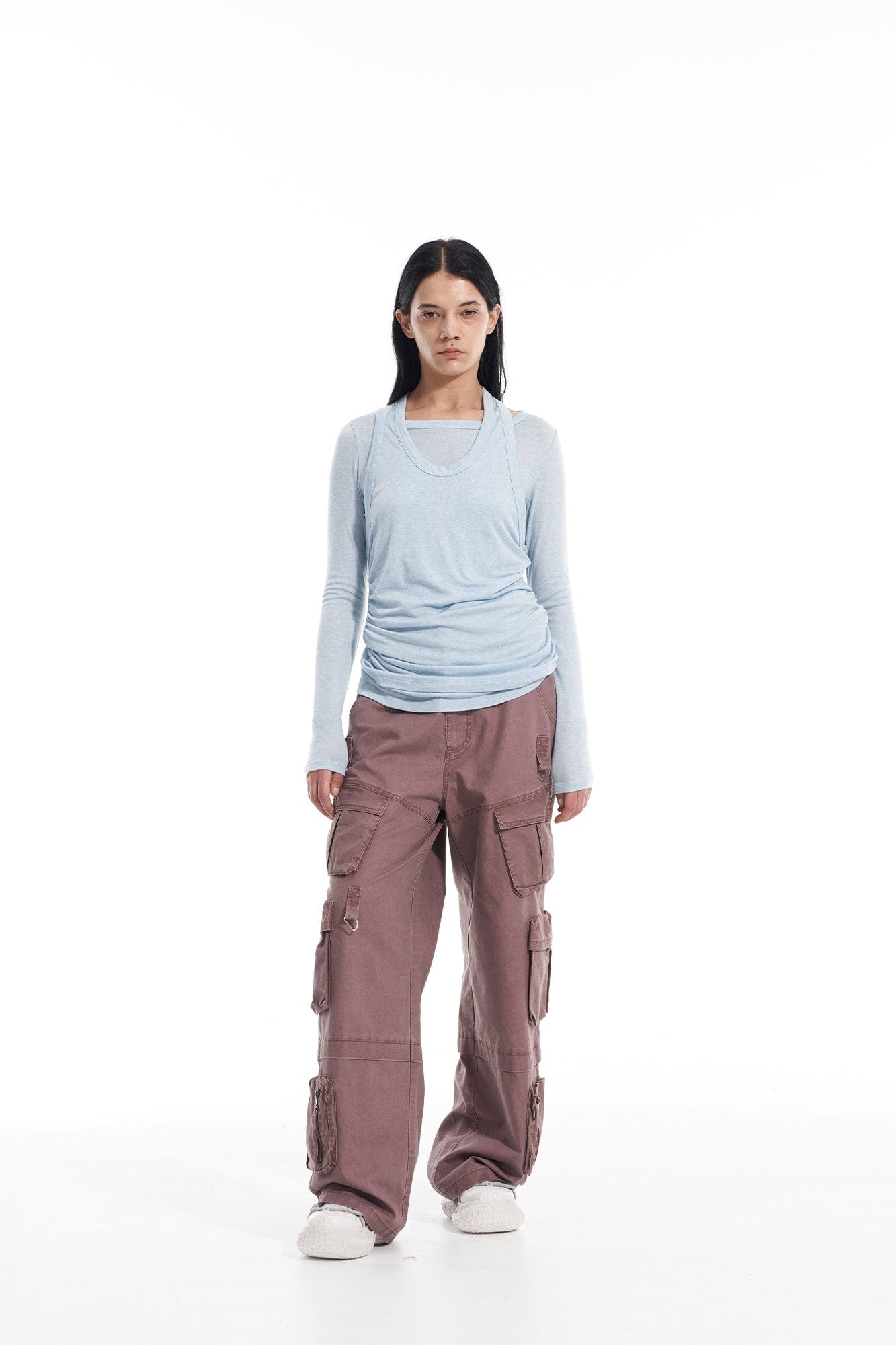 VANN VALRENCE Multi-Pocket Oversized Cotton Cargo Pants-Pants-S-Free Shipping Leatheretro