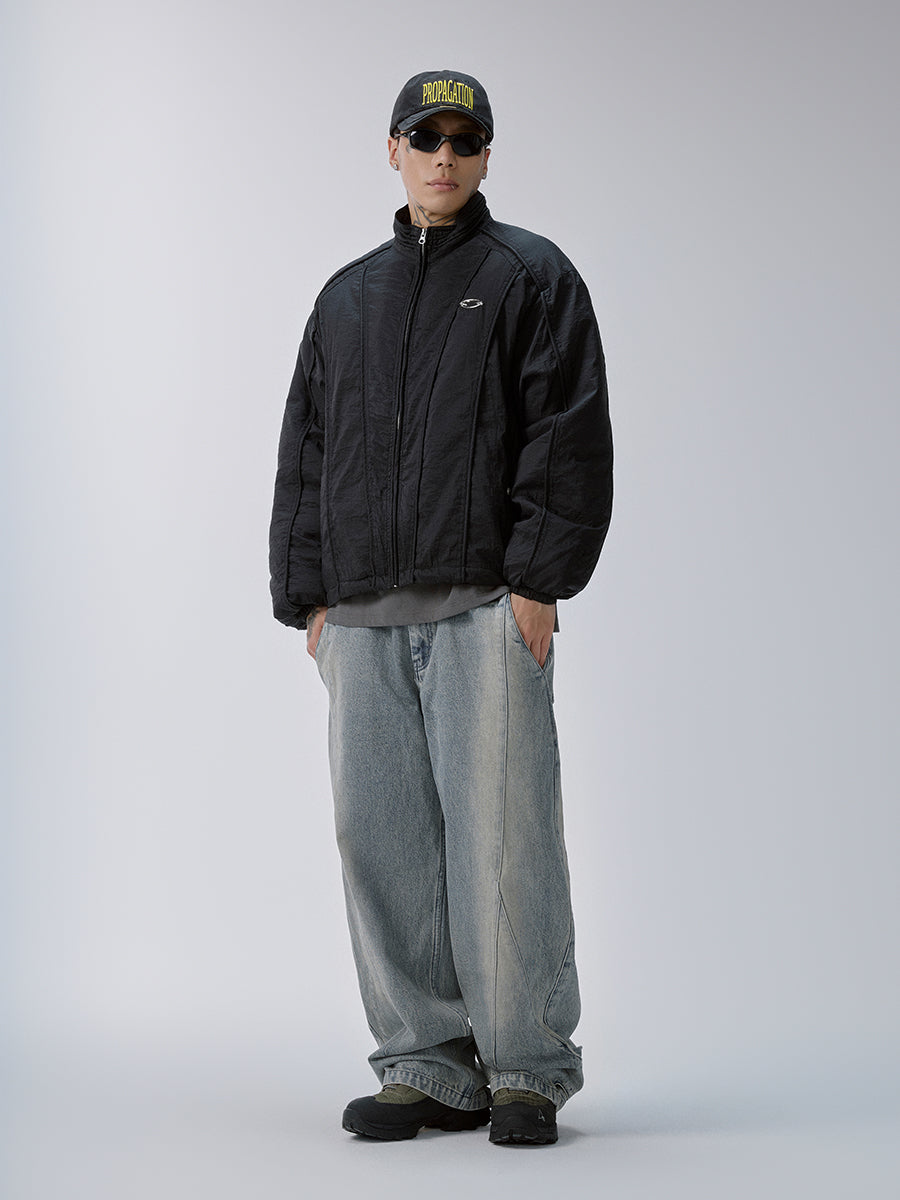 F2CE Structured Panel Stand-Collar Puffer-Jacket-S(Preorder)-Free Shipping Leatheretro