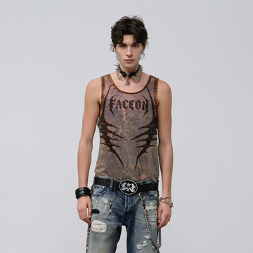 FACEONLAB Venom Diamond Punk Tank Leopard-Tank Top-M-Free Shipping Leatheretro