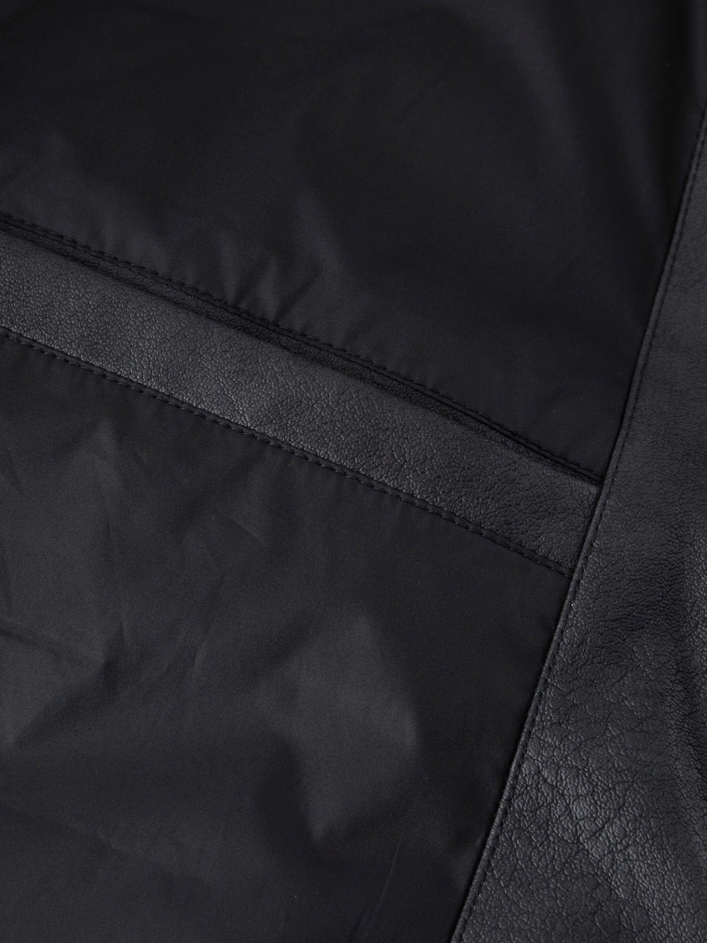 BONELESS Spliced Faux Leather Cotton Padded Jacket-Jacket-S-Black-Free Shipping Leatheretro