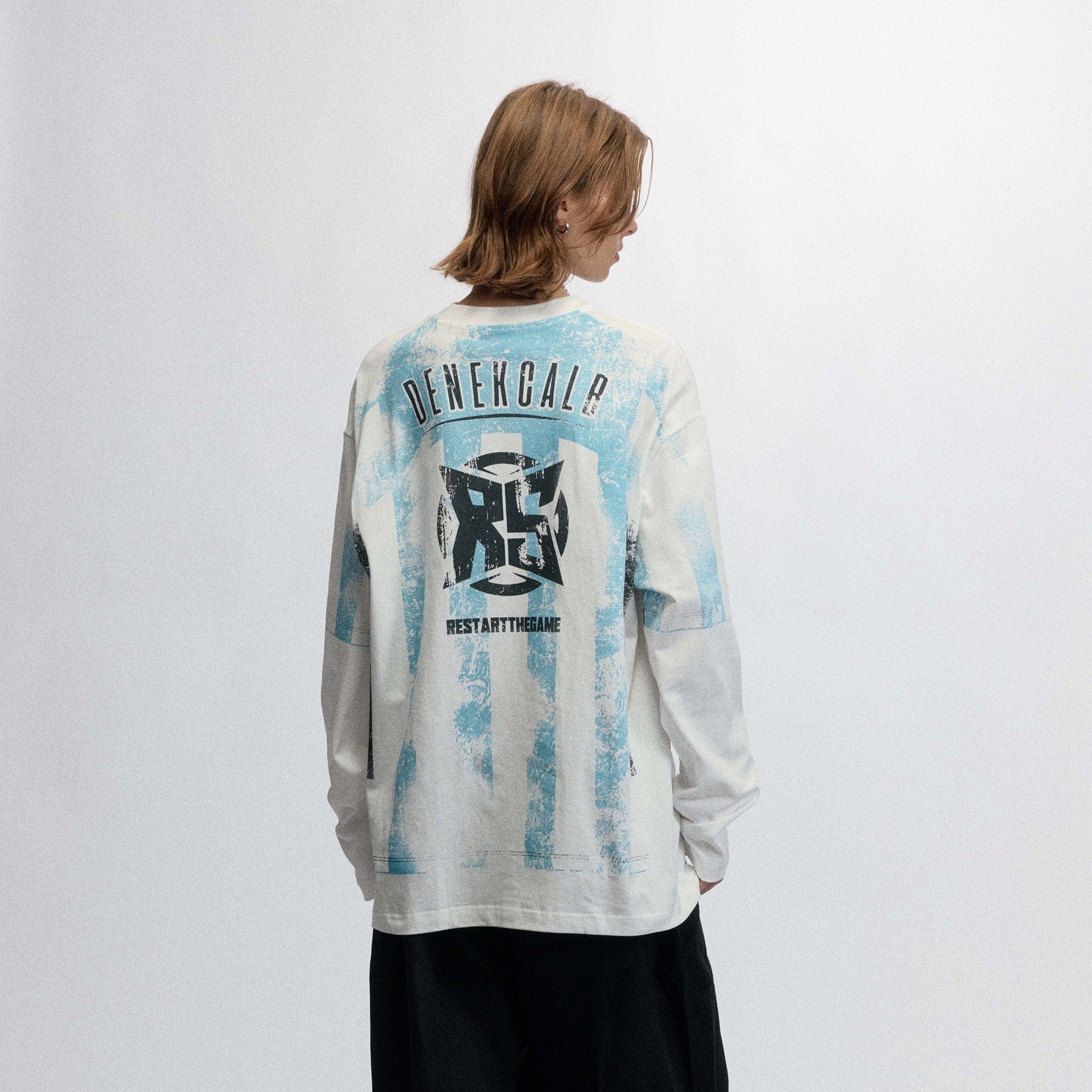 OVDY Retro Distressed Long-Sleeve Jersey-L/S Tee-S-Black-Free Shipping Leatheretro