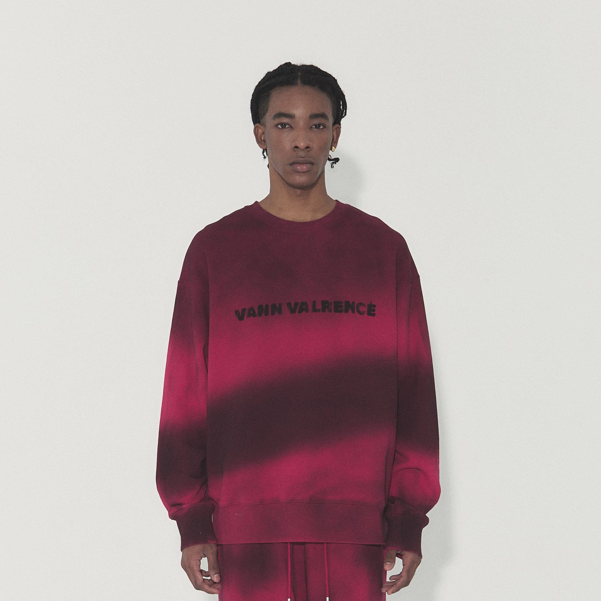 VANN VALRENCE Ombre Stripe Crewneck Sweatshirt-Sweatshirt-S-Free Shipping Leatheretro