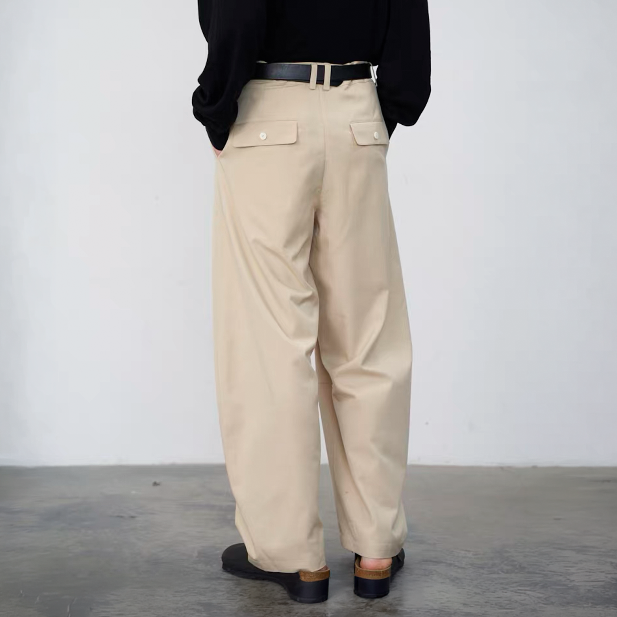 GRAINMUSTARD Retro Pleated High-Waist Wide-Leg Trousers-Pants-XS (Preorder)-Green-Free Shipping Leatheretro