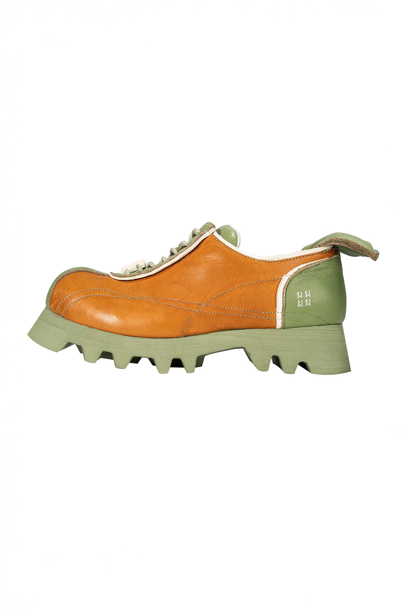 REWRITE Contrast Jagged Sole Leather Derby Shoes-Shoes-38.5-Free Shipping Leatheretro