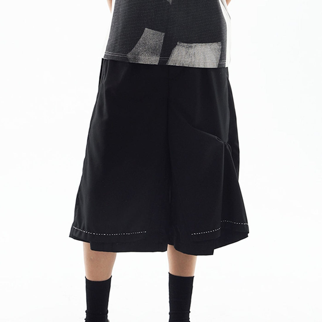 MIICHOUS Essential Pleated Oversize Shorts-Shorts-S-Black-Free Shipping Leatheretro