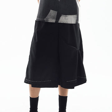 MIICHOUS Essential Pleated Oversize Shorts-Shorts-S-Black-Free Shipping Leatheretro