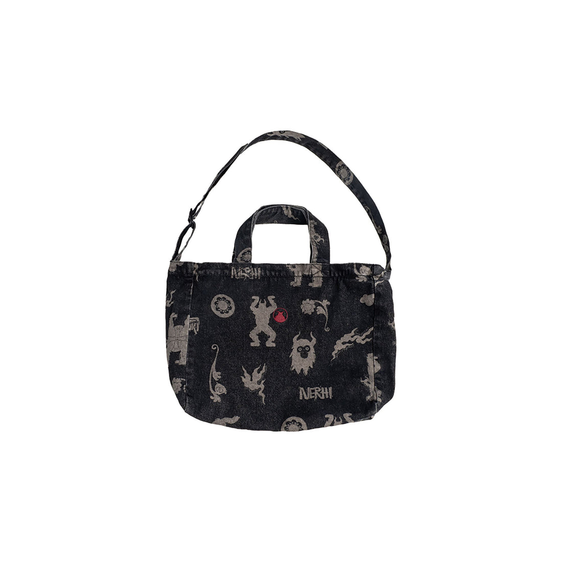NERHI Tribal Totem Full-Print Shoulder Bag-Bag-Black (Preorder)-Free Shipping Leatheretro