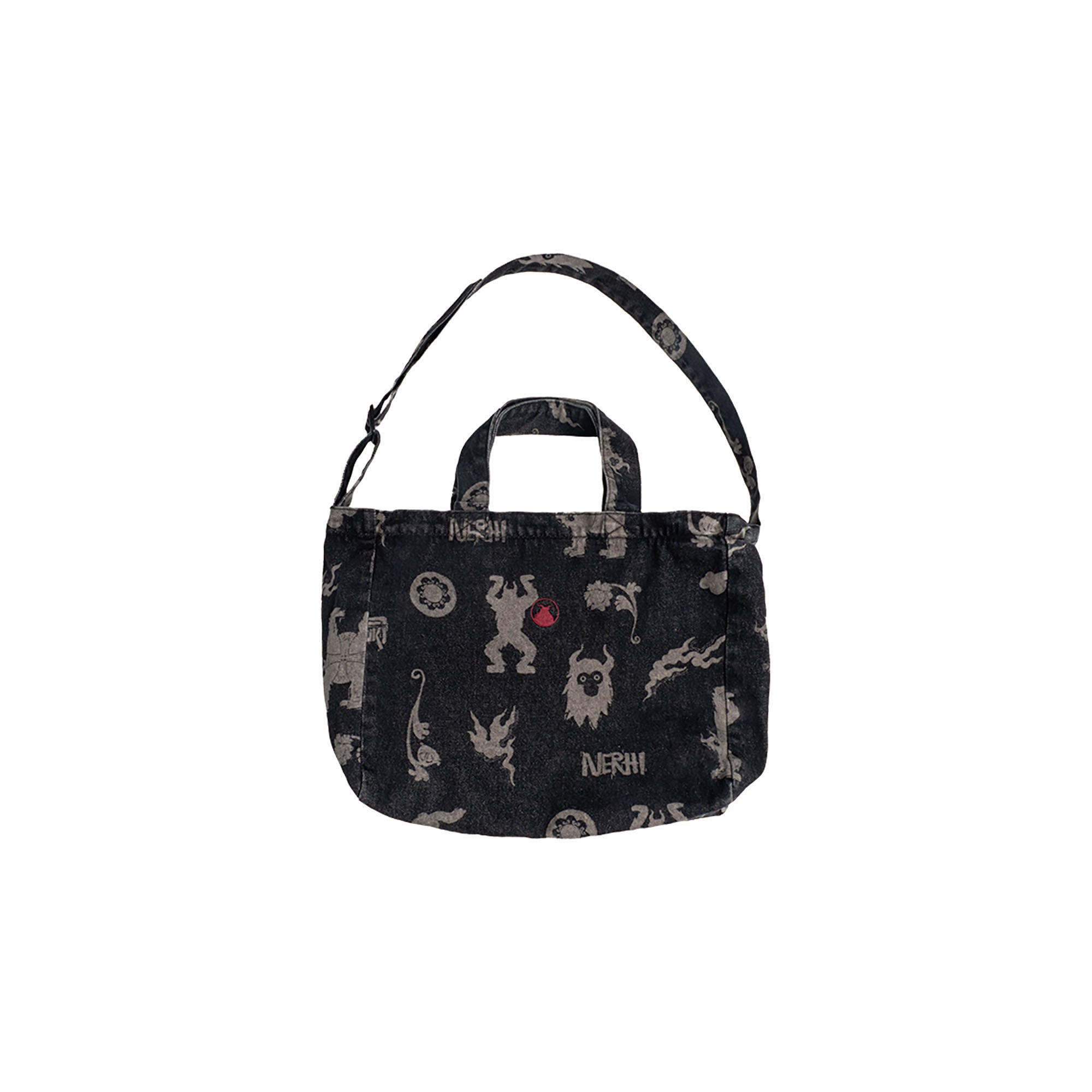 NERHI Tribal Totem Full-Print Shoulder Bag-Bag-Black (Preorder)-Free Shipping Leatheretro