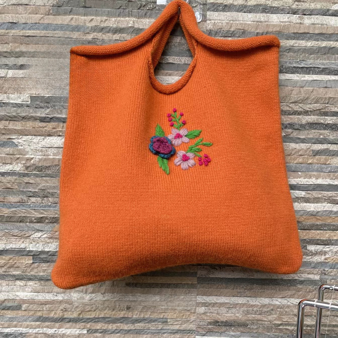 Women Handmade Woven Shoulder Bags-Handbags-Orange-Free Shipping Leatheretro