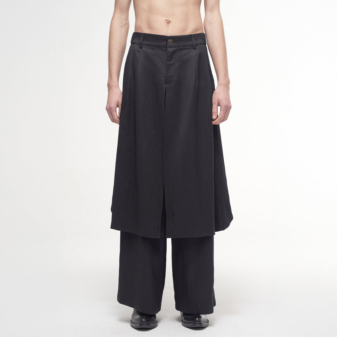 ILNya Nieternite Nifutur Asymmetrical Double-Layer Wide-Leg Pants-Pants-S(0) (Preorder)-Free Shipping Leatheretro