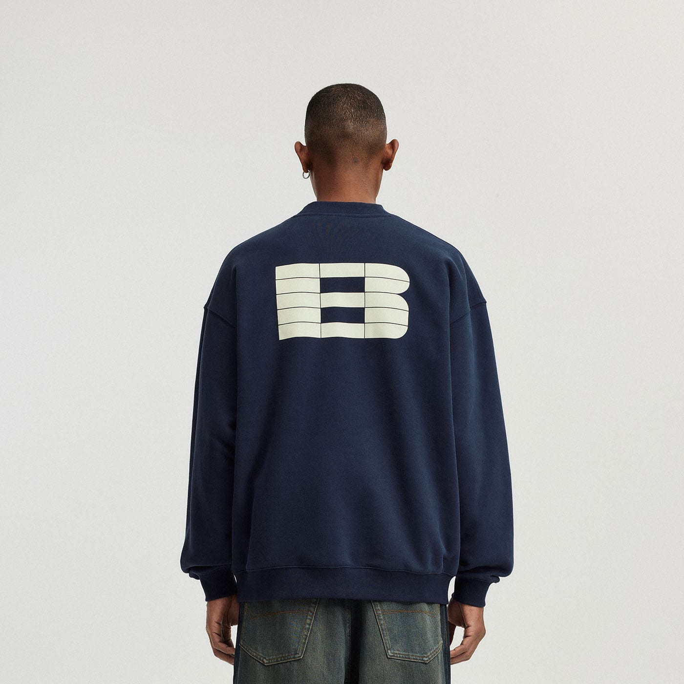 BONELESS Essential Plaid B LOGO Sweatshirt-Sweatshirt-S-Apricot-Free Shipping Leatheretro