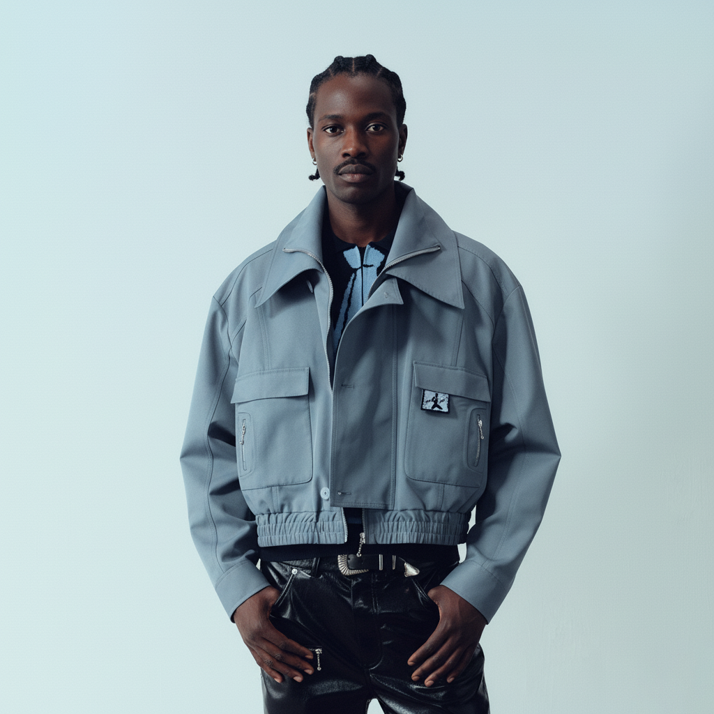 KADAKADA Double-Collar Shielded Utility Cropped Jacket-Jacket-M (Preorder)-Free Shipping Leatheretro