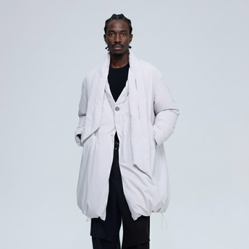 ALVNG AR ANTS Scarf-Linked Waterproof Puffer Coat-Jacket-S-Light Gray-Free Shipping Leatheretro