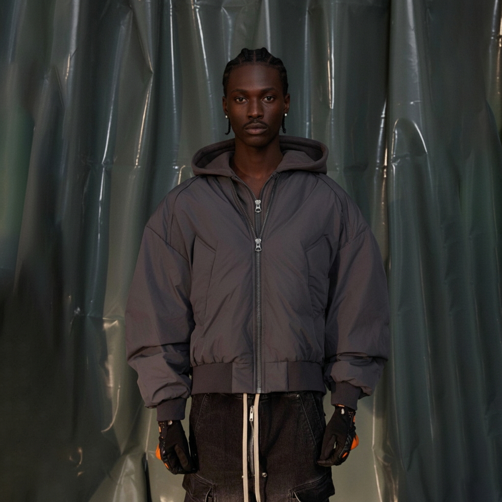 RECOVER ZONE Ruched Layered Hooded Down Jacket-Jacket-S-Dark Gray-Free Shipping Leatheretro