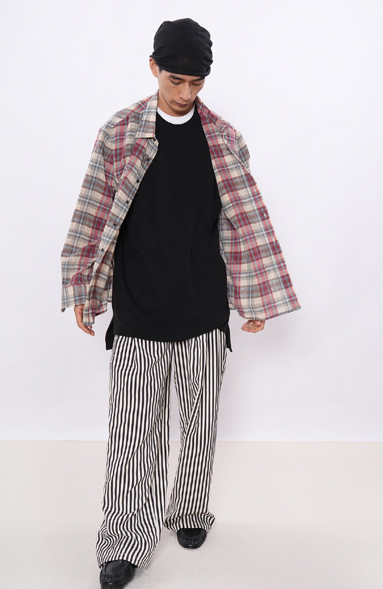 7440 37 1 Retro Linen-Blend Plaid Overshirt-Shirt-S (Preorder)-Free Shipping Leatheretro