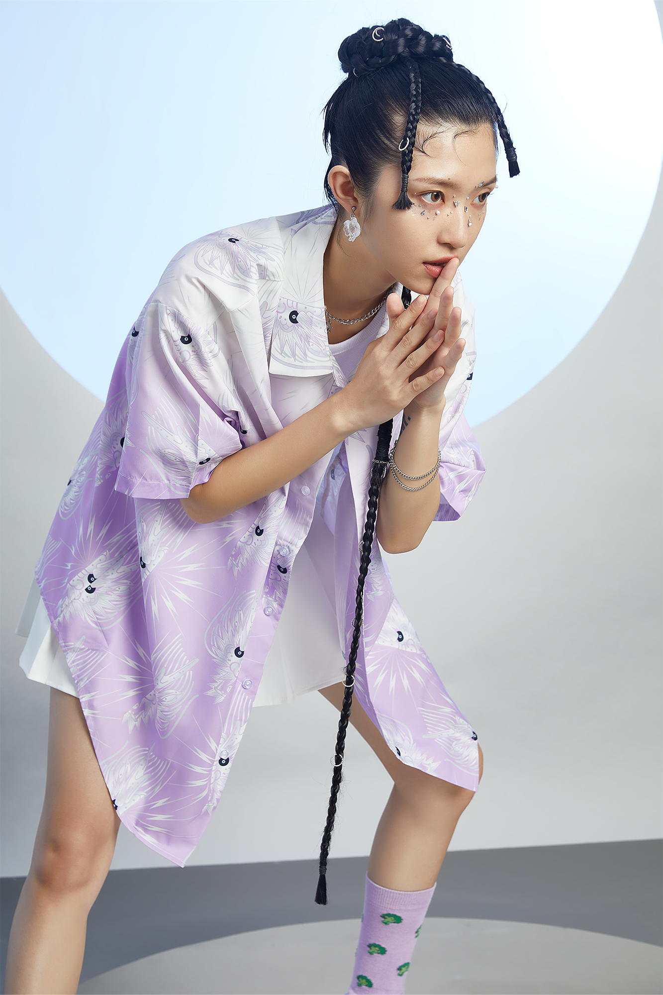 MASH UP ASIA Dragon Jacquard Half Shirt-Half shirt-M-Free Shipping Leatheretro