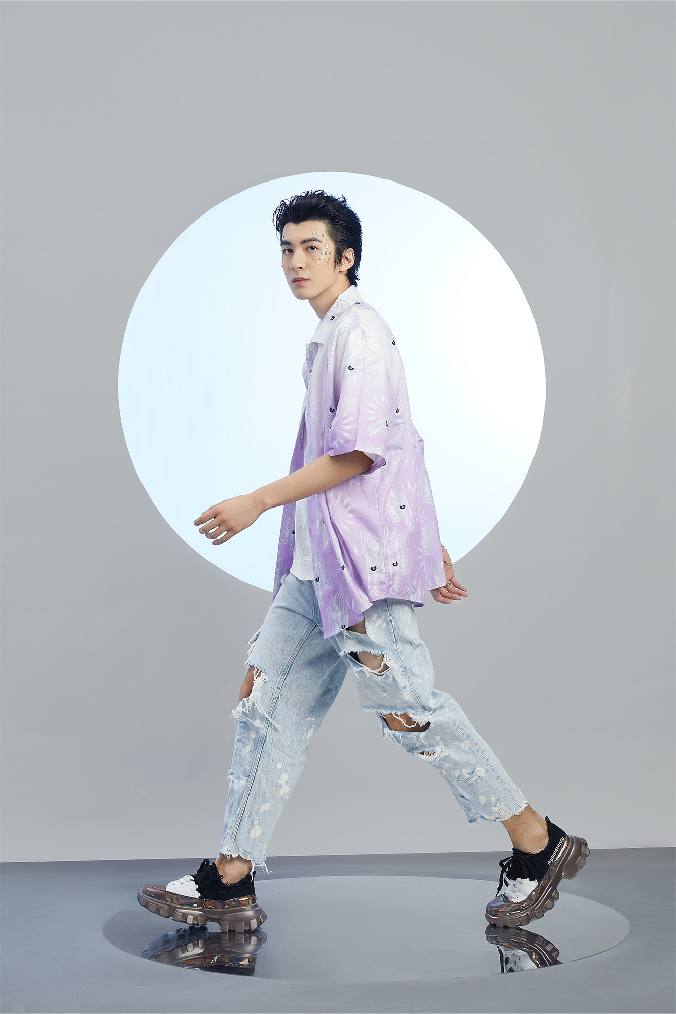 MASH UP ASIA Dragon Jacquard Half Shirt-Half shirt-M-Free Shipping Leatheretro