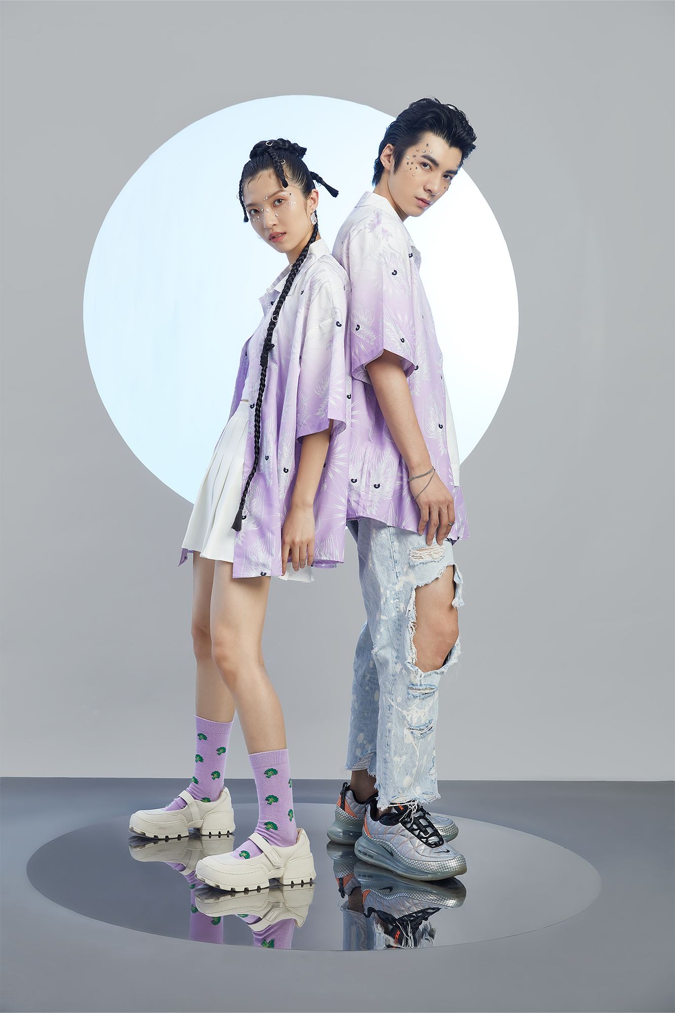 MASH UP ASIA Dragon Jacquard Half Shirt-Half shirt-M-Free Shipping Leatheretro