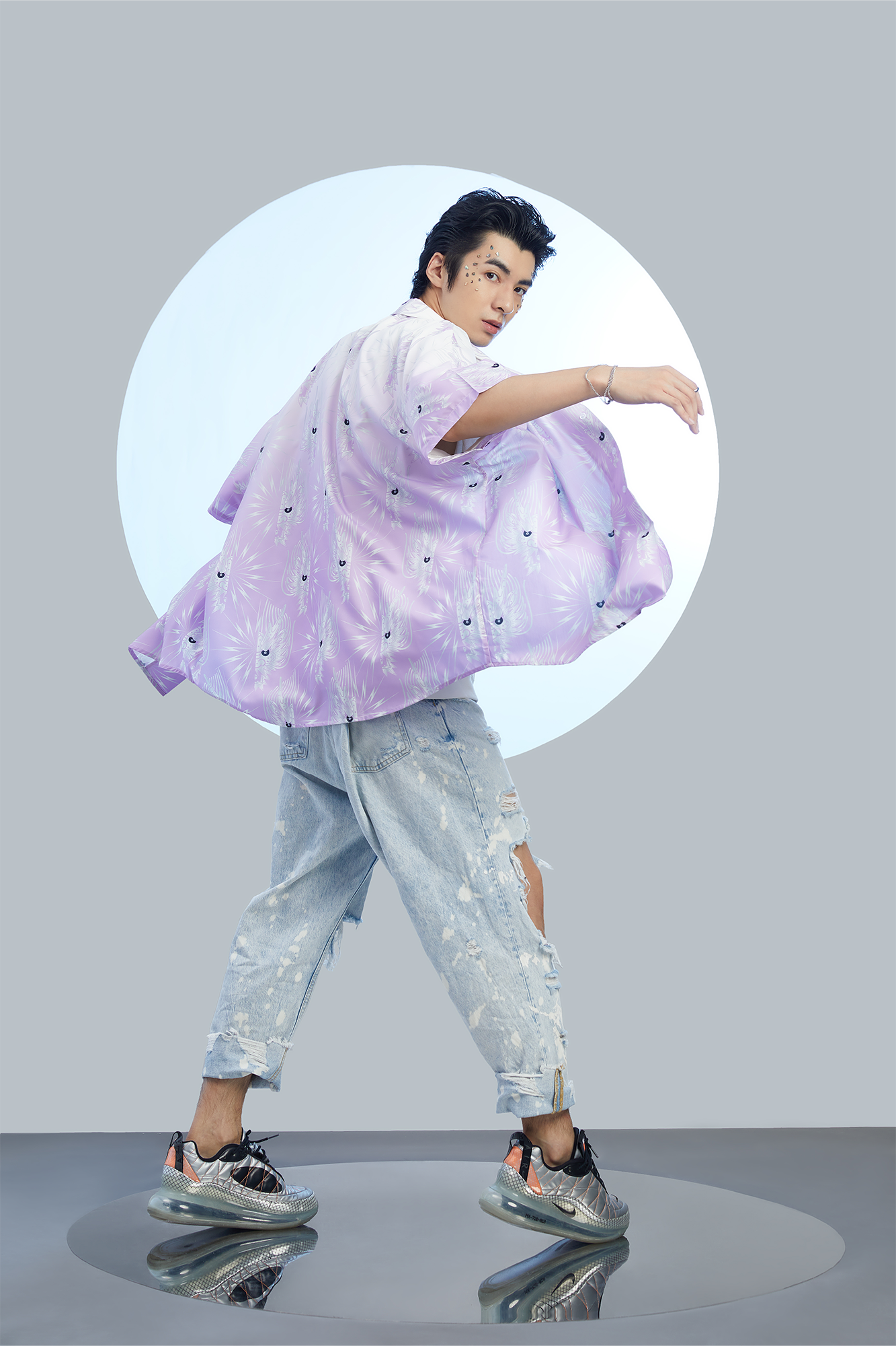 MASH UP ASIA Dragon Jacquard Half Shirt-Half shirt-M-Free Shipping Leatheretro