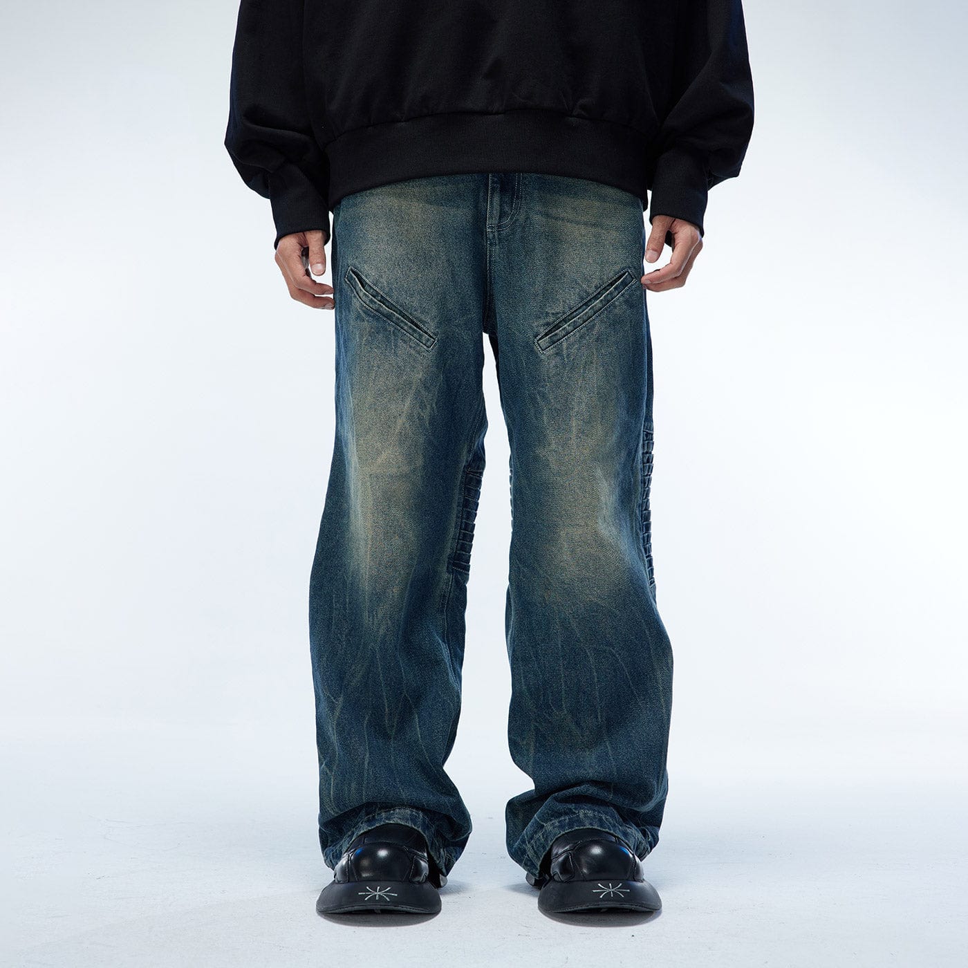 WHISTLEHUNTER Multi-Layered Washed Straight Jeans (Only Size M Left)-Jeans-S-Free Shipping Leatheretro