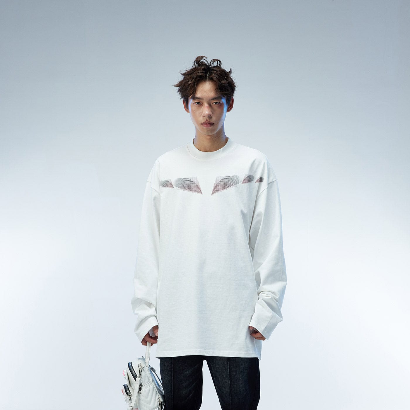 WHISTLEHUNTER Misaligned Hallucination Faux Leather Logo L/S Tee-L/S Tee-S-Free Shipping Leatheretro