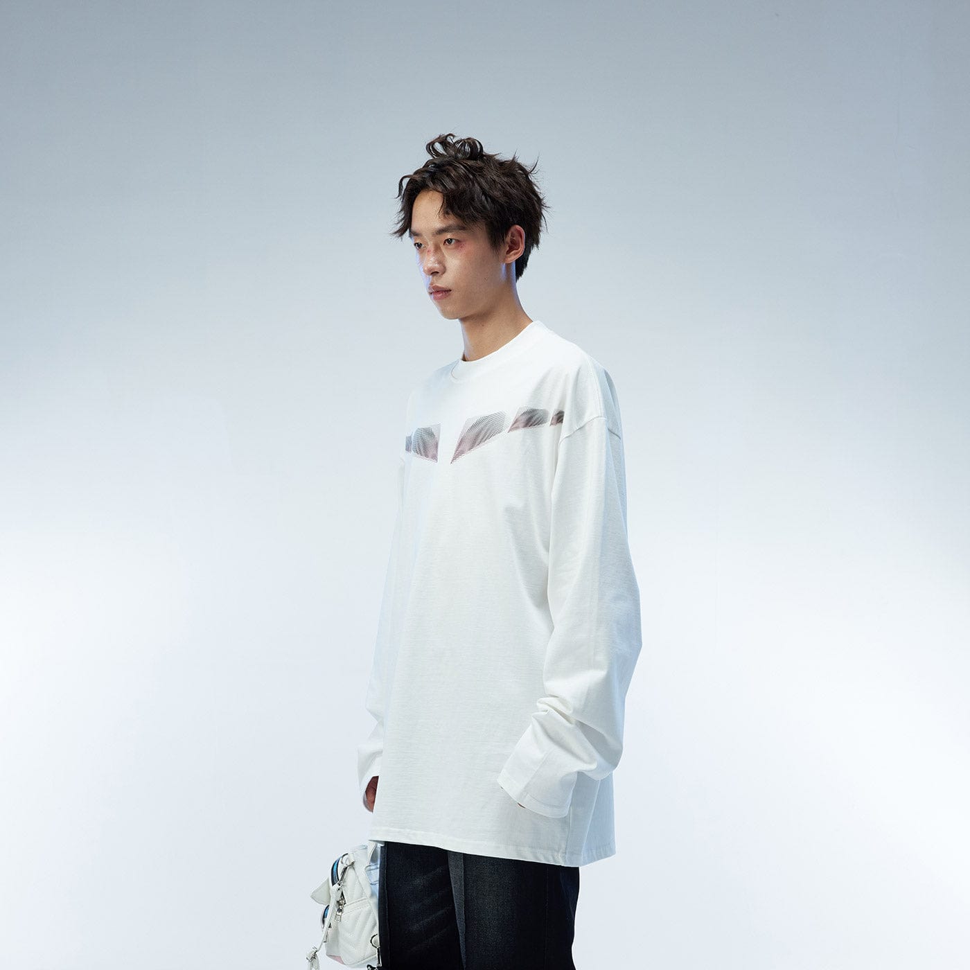 WHISTLEHUNTER Misaligned Hallucination Faux Leather Logo L/S Tee-L/S Tee-S-Free Shipping Leatheretro