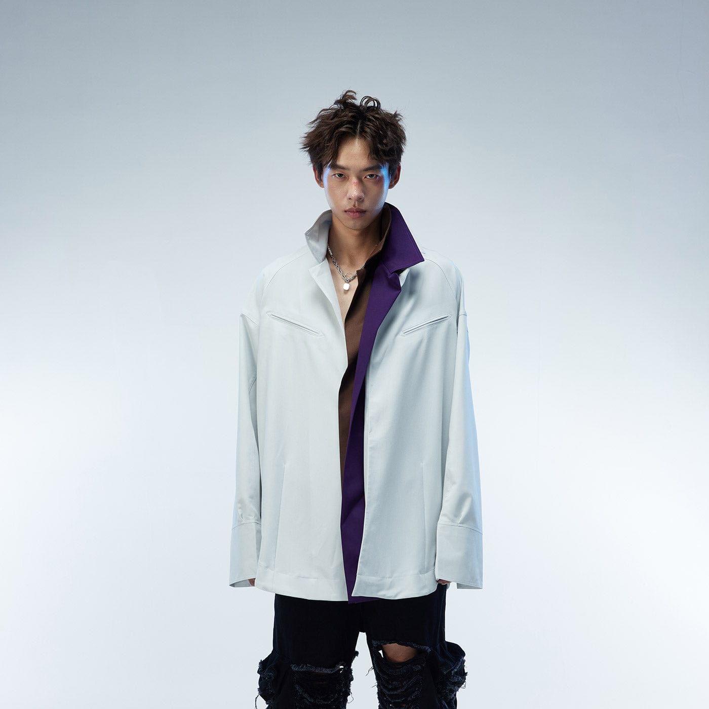 WHISTLEHUNTER Modern Caped Oversized Shirt-Shirt-S-Free Shipping Leatheretro