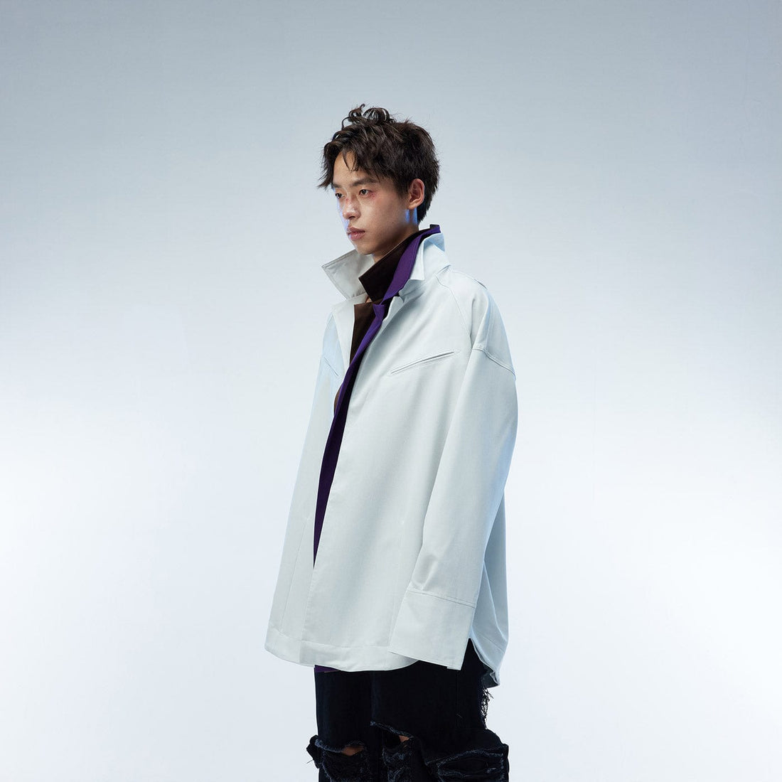 WHISTLEHUNTER Modern Caped Oversized Shirt-Shirt-S-Free Shipping Leatheretro