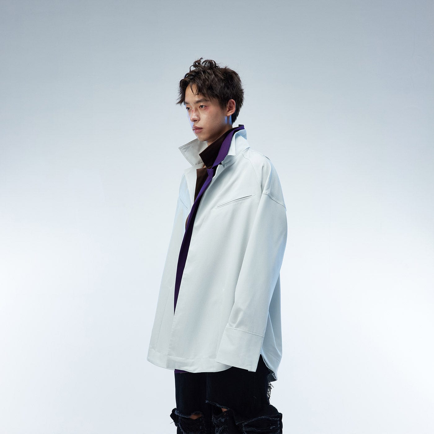 WHISTLEHUNTER Modern Caped Oversized Shirt-Shirt-S-Free Shipping Leatheretro