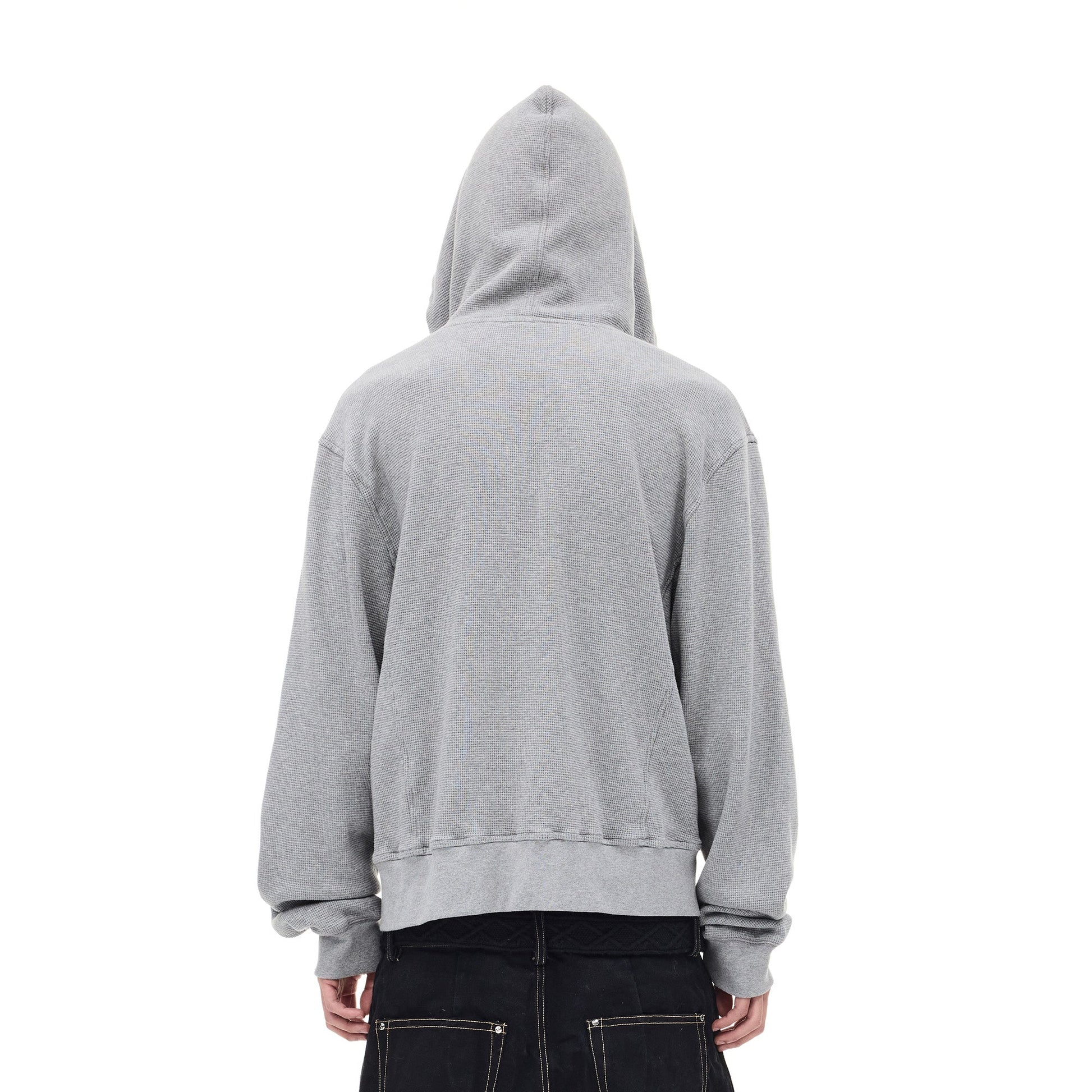 WHISTLEHUNTER Washed Waffle Studded Zip-Up Hoodie-Jacket-S-Black-Free Shipping Leatheretro